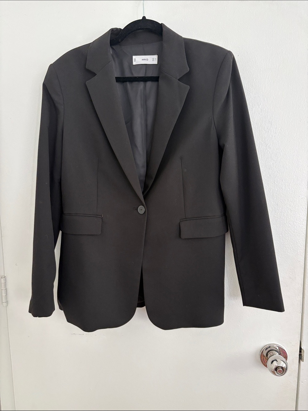 Mango - Fitted Suit Blazer - Black - Size 10